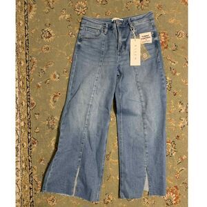 Risen Jeans Light Wash Wide Leg w/ Front Slit Tummy Control Jeans, NWT, size 30